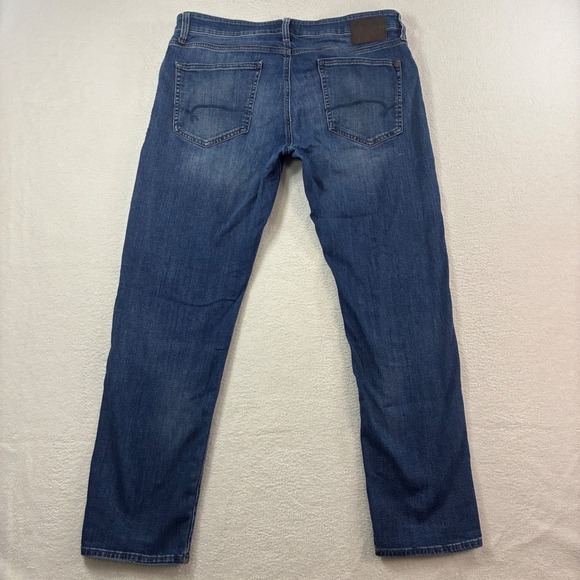Mavi Jeans Zach Straight Leg Mens 36x32 Blue Faded Whiskered Casual Denim Dark - Picture 2 of 9